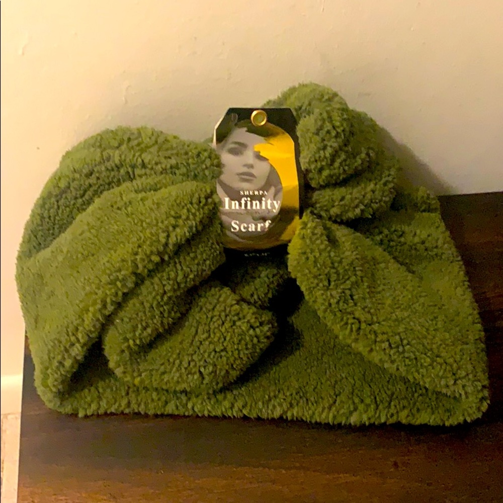 Green Sherpa Infinity Scarf